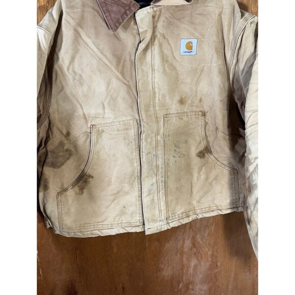 Vintage Carhartt Jacket Mens 52R Duck Canvas J02 BRN Barn Coat Distressed Y2K - Picture 3 of 12
